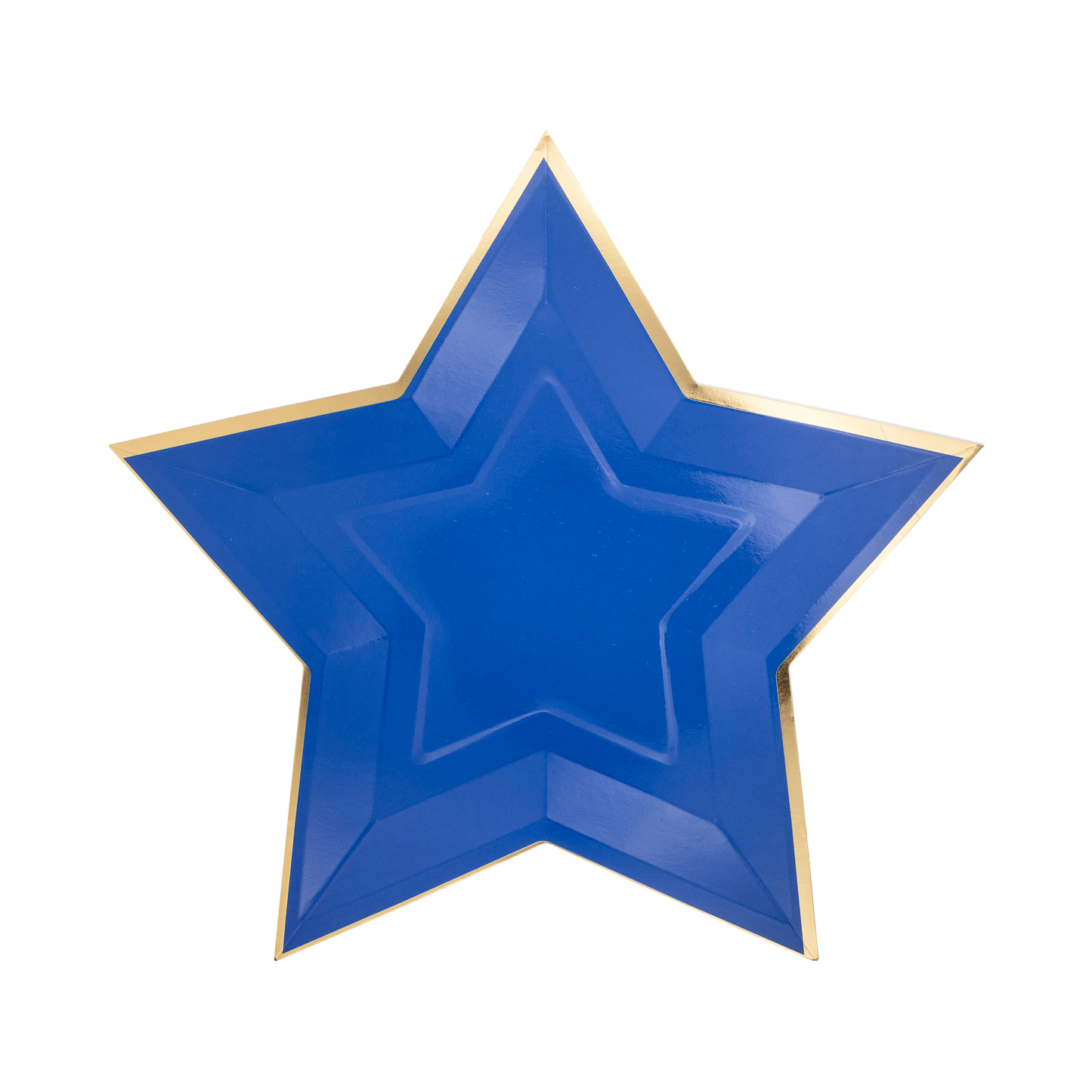 Blue Star Shaped Gold Foiled Paper Plate