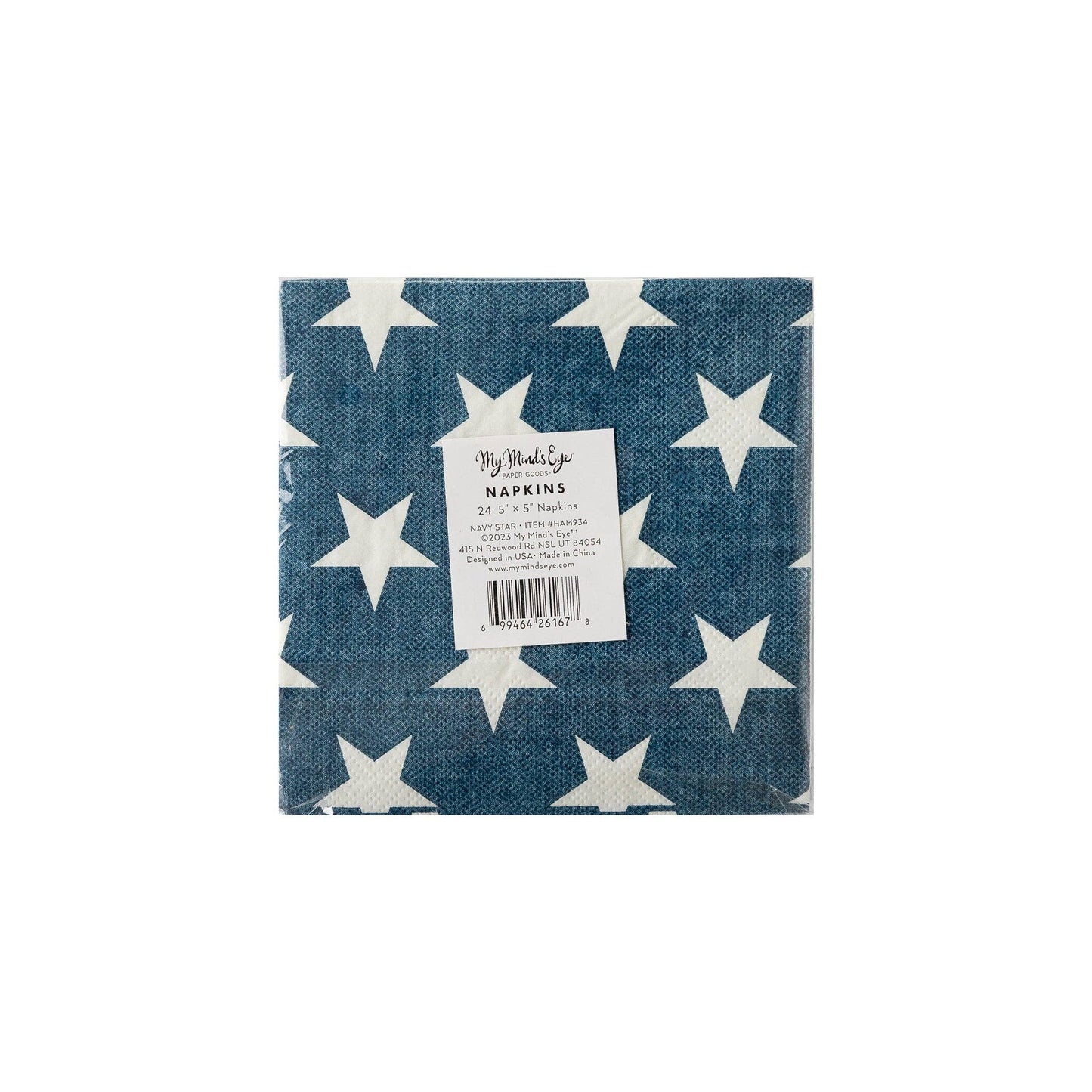 Navy Star Cocktail Napkin