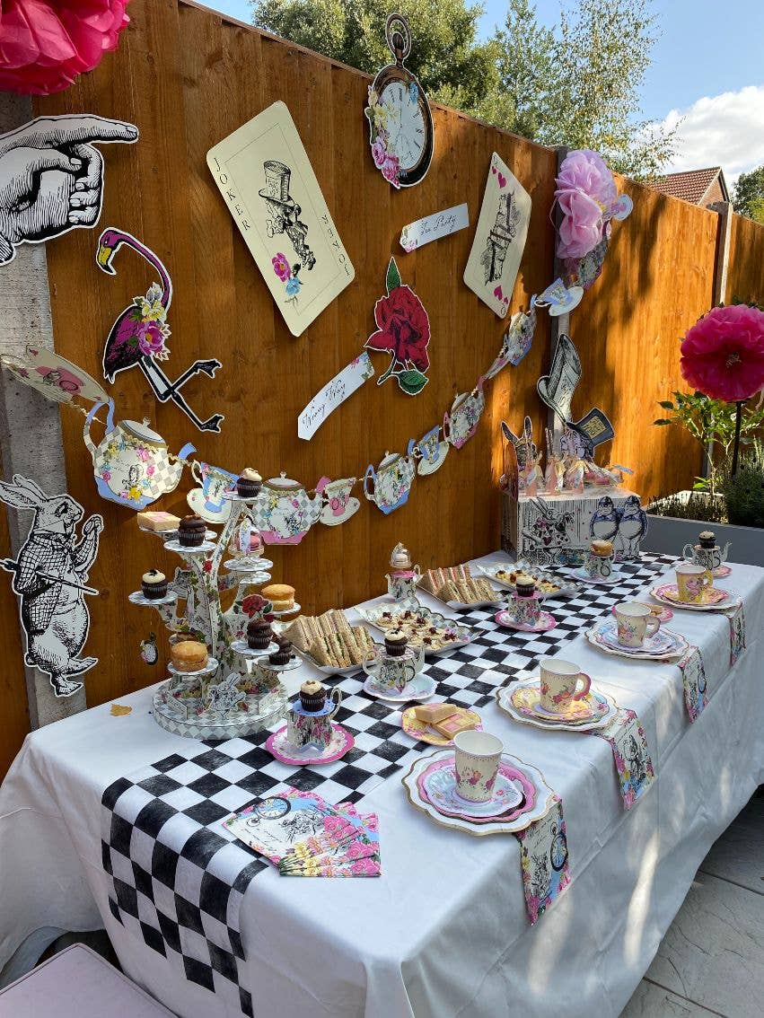 Mix & Match Black and White Checker Fabric Table Runner