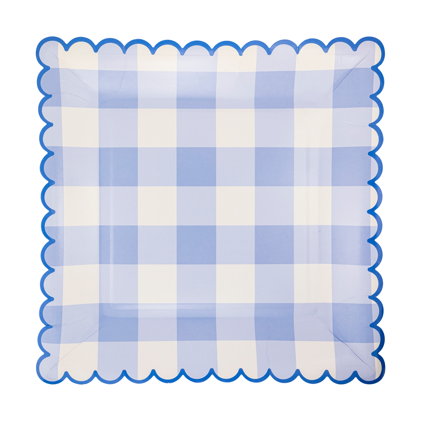 Blue Gingham Paper Plate