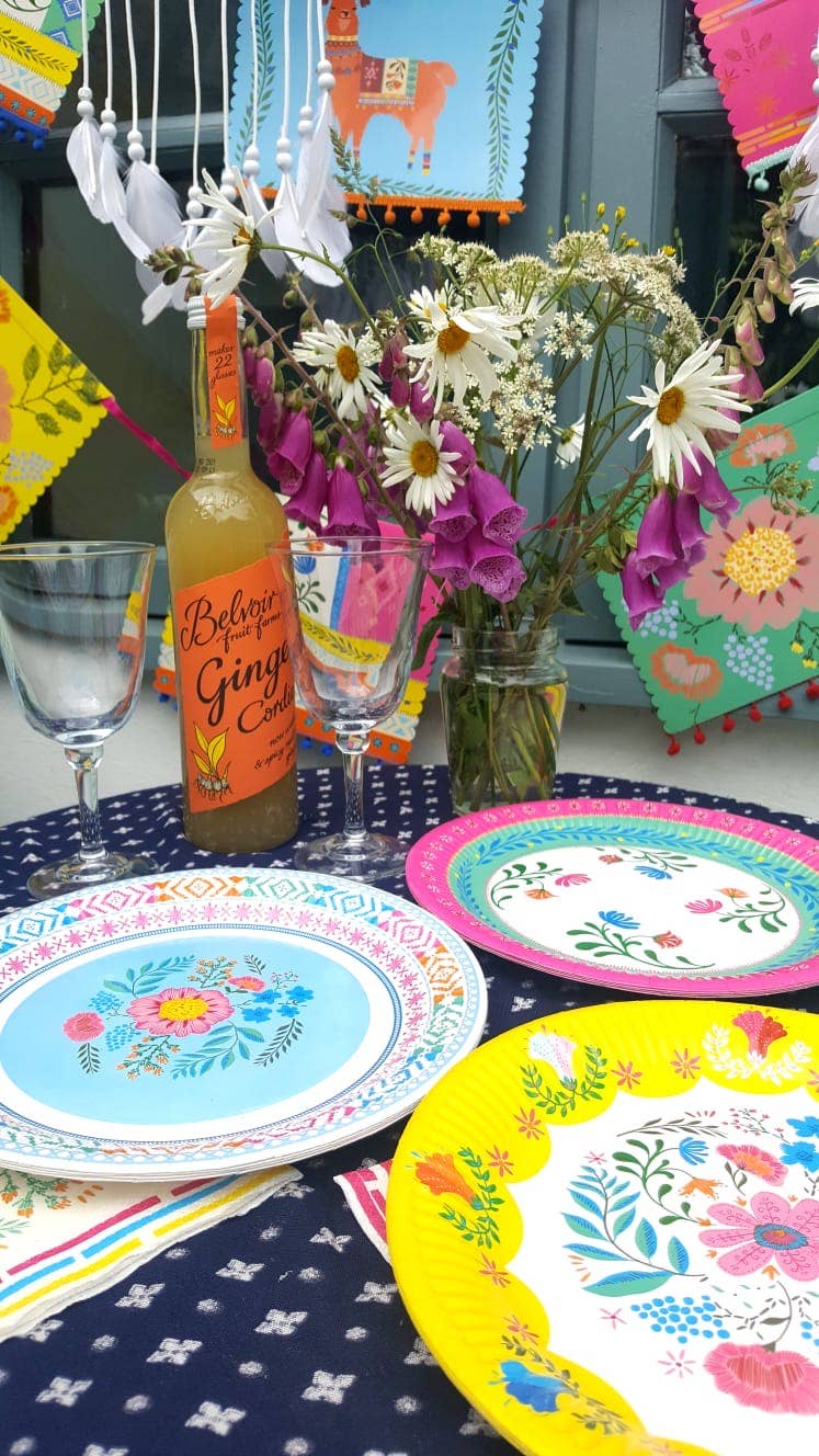 Boho Floral Paper Plates - 12 Pack