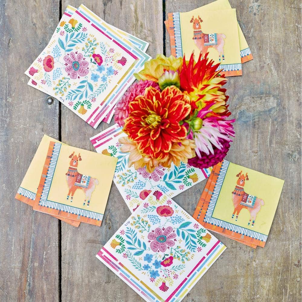 Boho Floral Napkins - 20 Pack