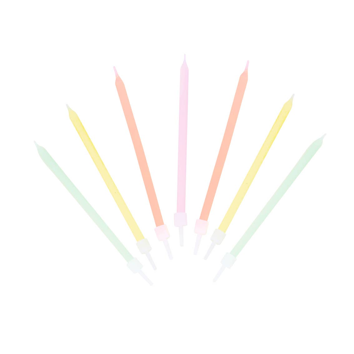 Rainbow Pastel Birthday Candles - 16 Pack