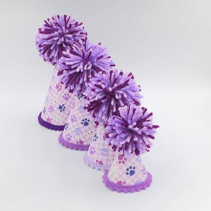 Purple Paw Party Hat: L