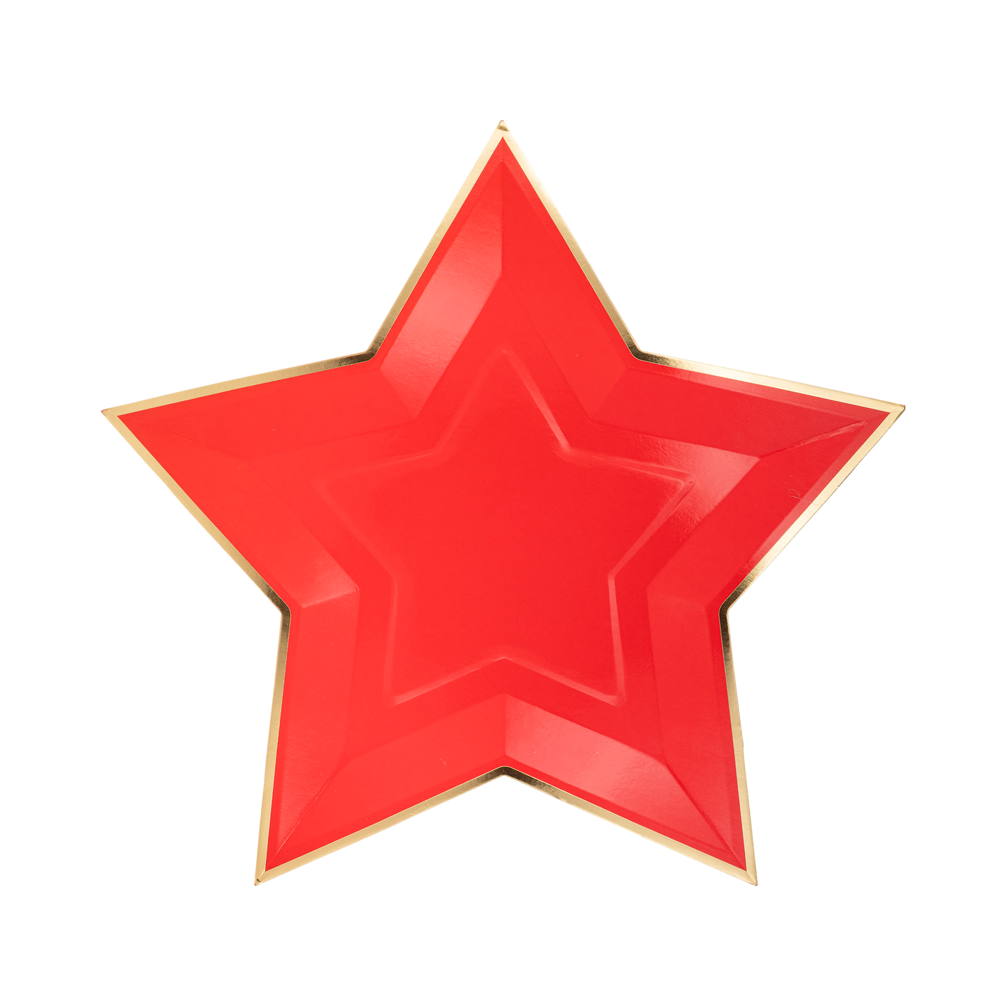 Red Star Shaped Gold Foiled Paper Plate