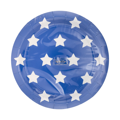 Lady Liberty Blue Stars Paper Plate