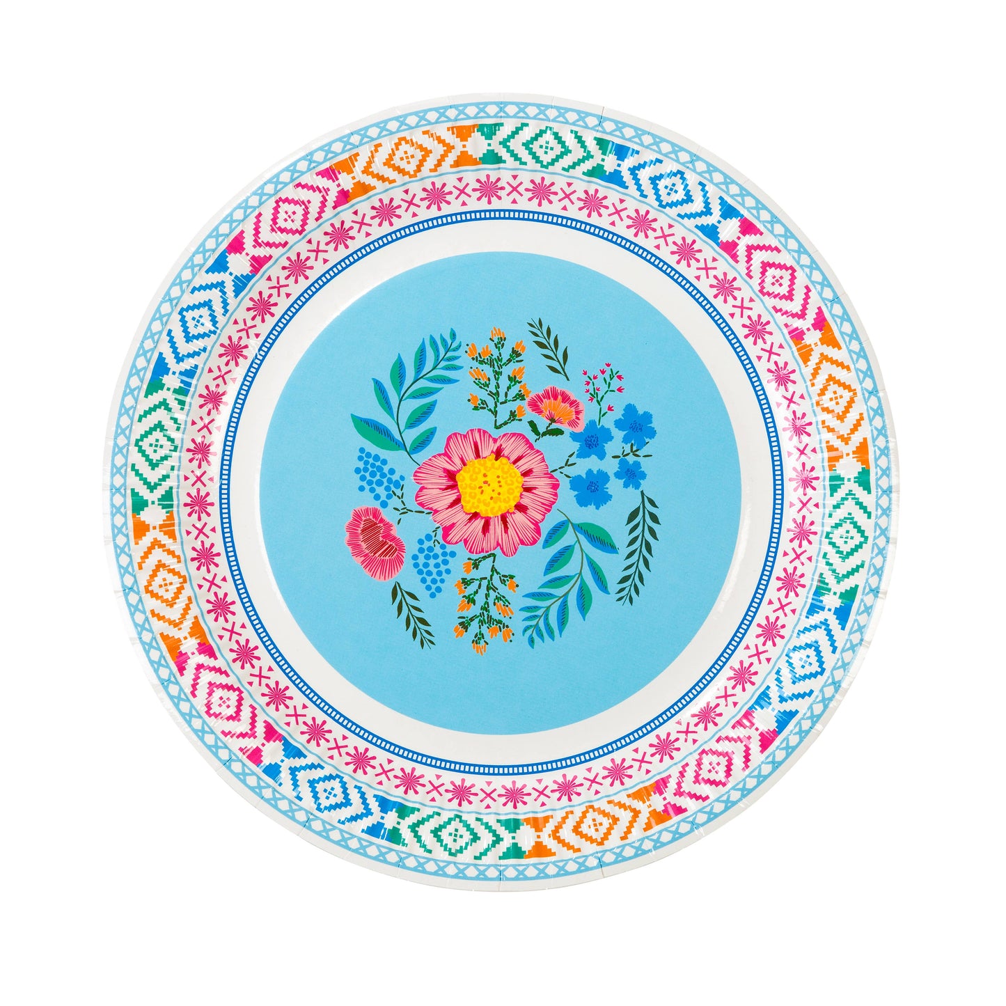 Boho Floral Paper Plates - 12 Pack