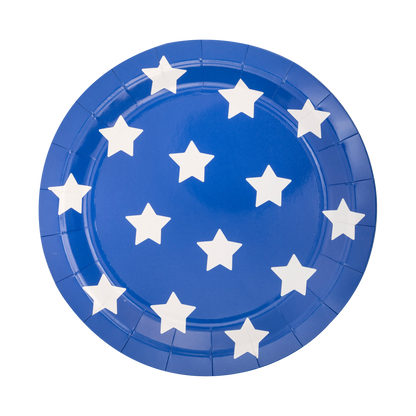 Lady Liberty Blue Stars Paper Plate