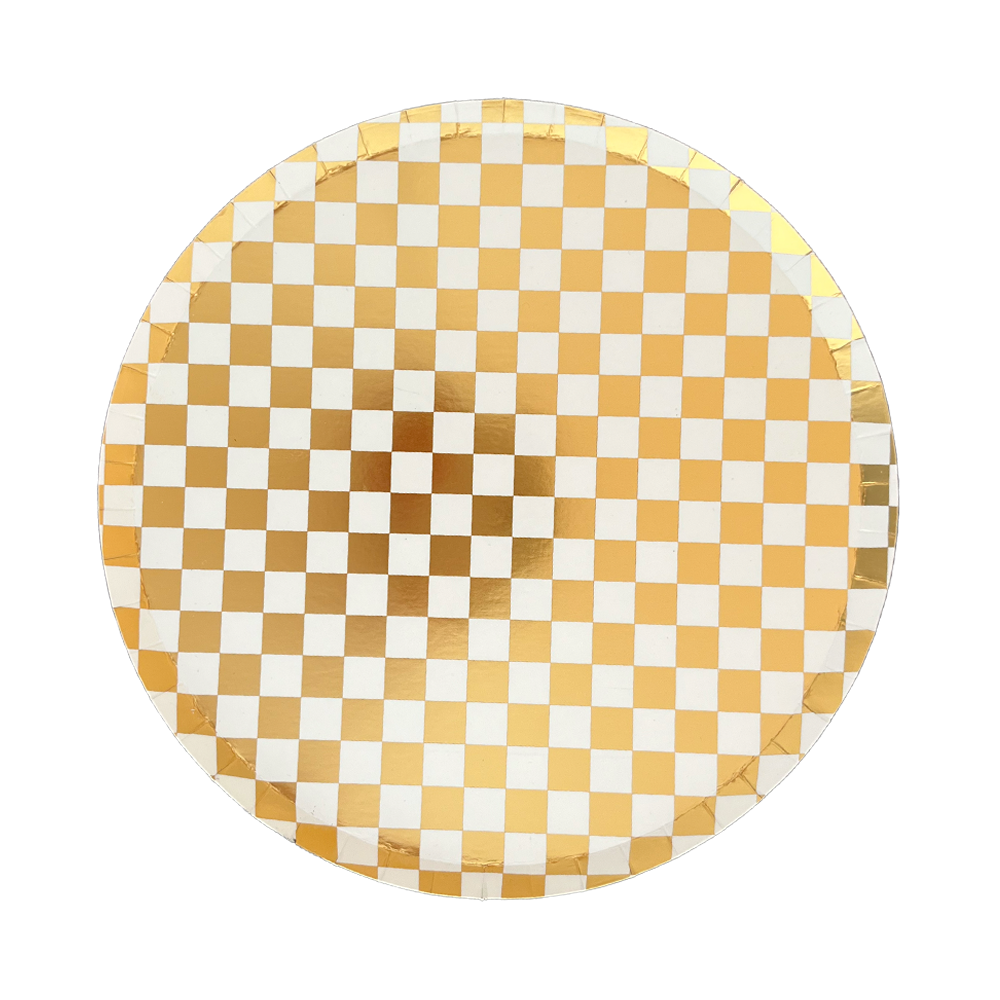 Check It! Dinner Plates - 8 Pk. - Gold Clash