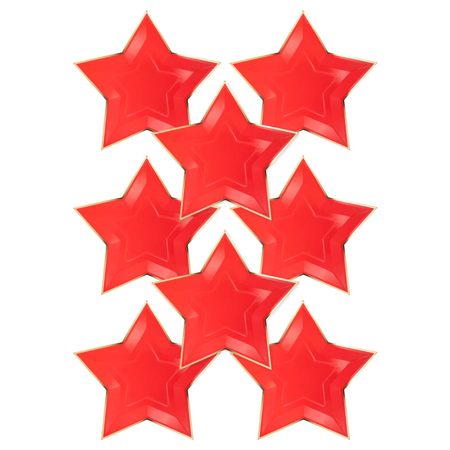 Red Star Shaped Gold Foiled Paper Plate