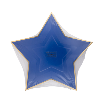 Blue Star Shaped Gold Foiled Paper Plate