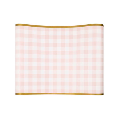 Pink Gingham Paper Table Runner