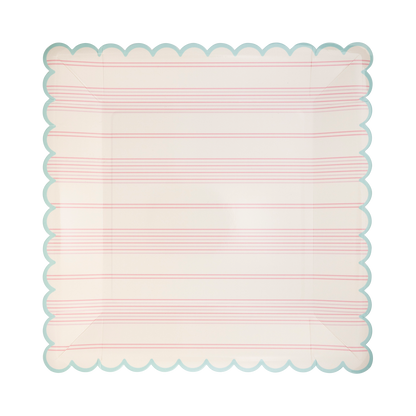 Pastel Striped Paper Plate Set