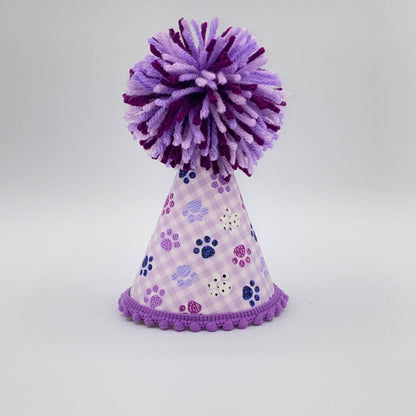 Purple Paw Party Hat: L