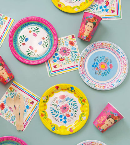 Boho Floral Paper Plates - 12 Pack