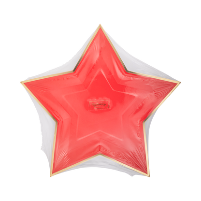 Red Star Shaped Gold Foiled Paper Plate