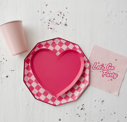 Haute Pink Signature Checker Dinner Plates