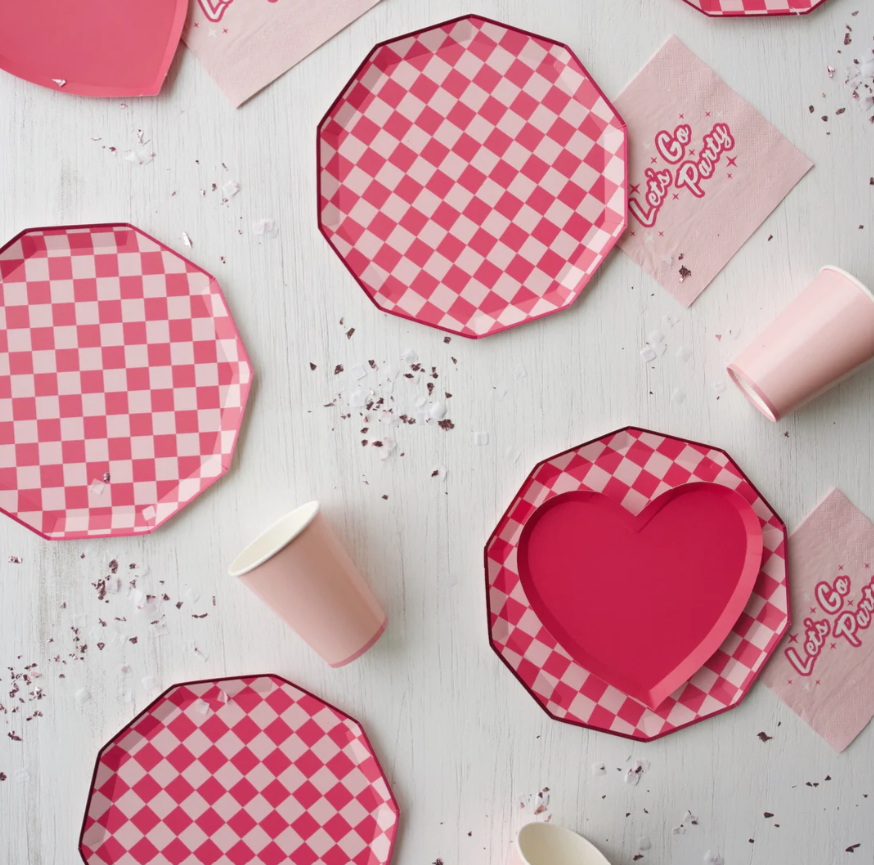 Haute Pink Signature Checker Dinner Plates