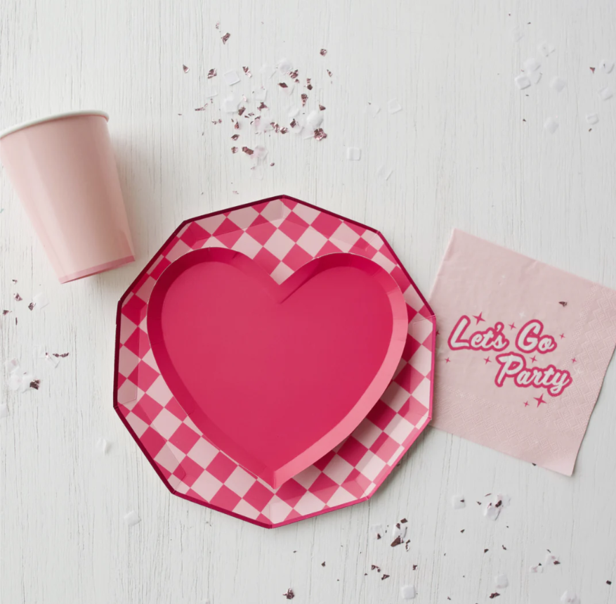 Haute Pink Heart Shaped Plates