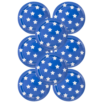 Lady Liberty Blue Stars Paper Plate