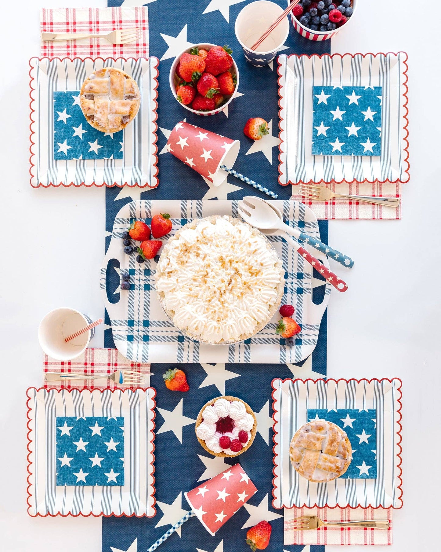 Navy Star Cocktail Napkin