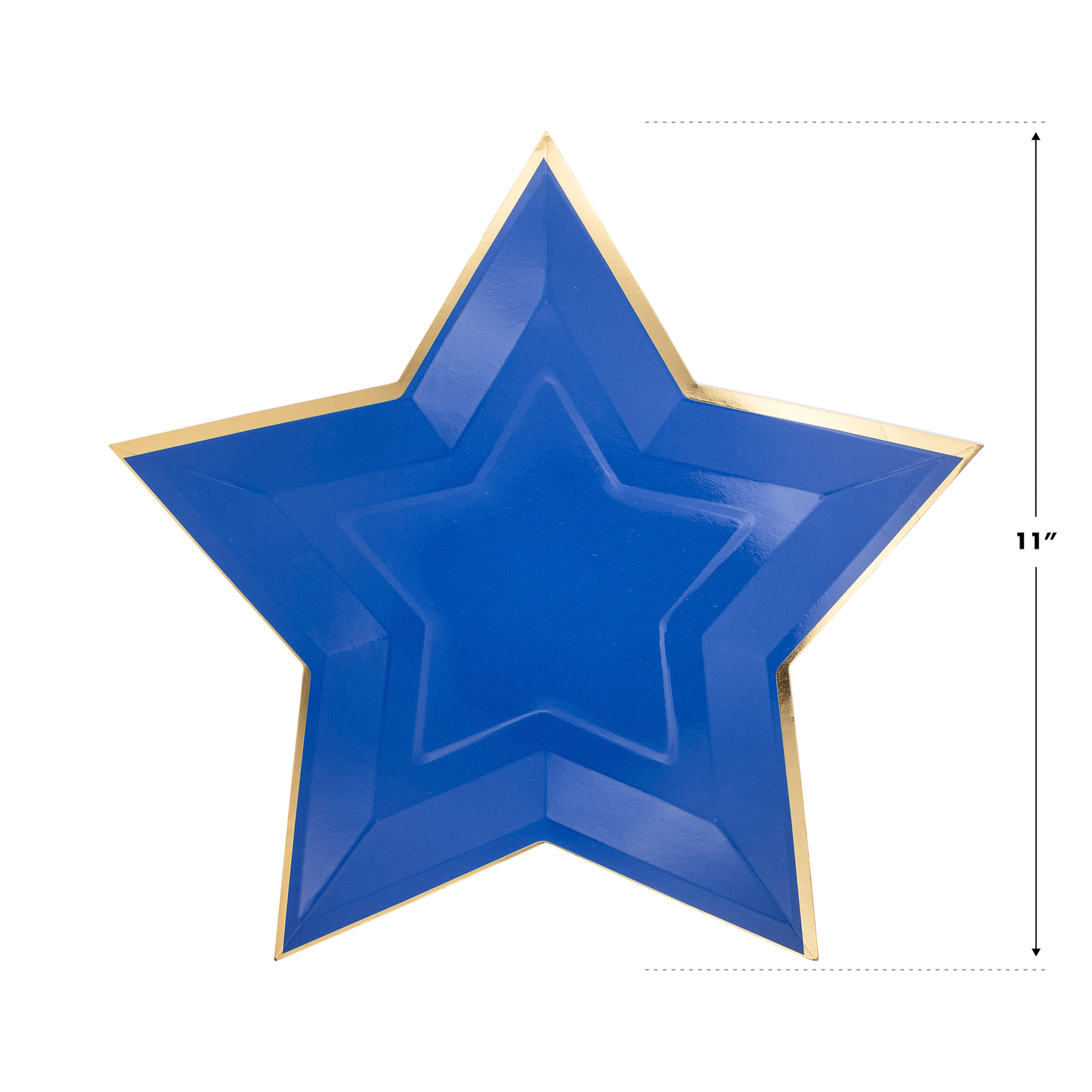 Blue Star Shaped Gold Foiled Paper Plate