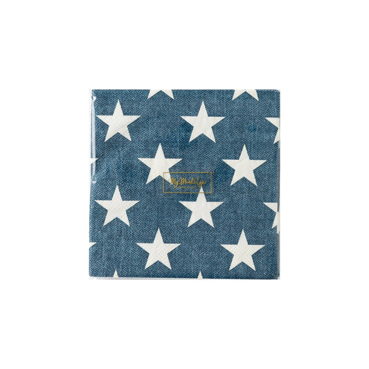 Navy Star Cocktail Napkin