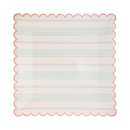 Pastel Striped Paper Plate Set