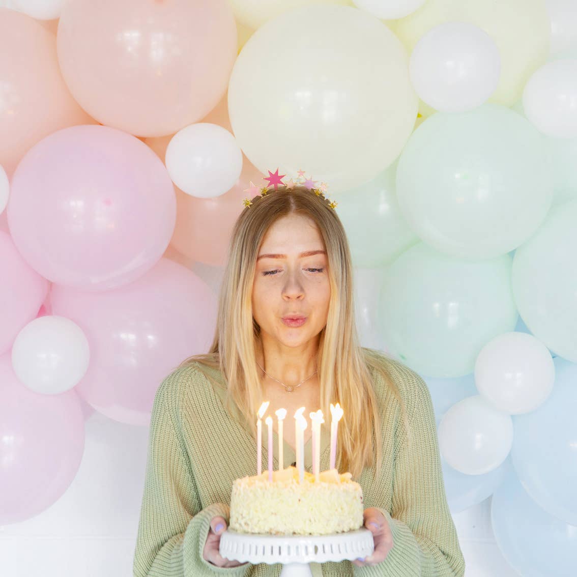 Rainbow Pastel Birthday Candles - 16 Pack