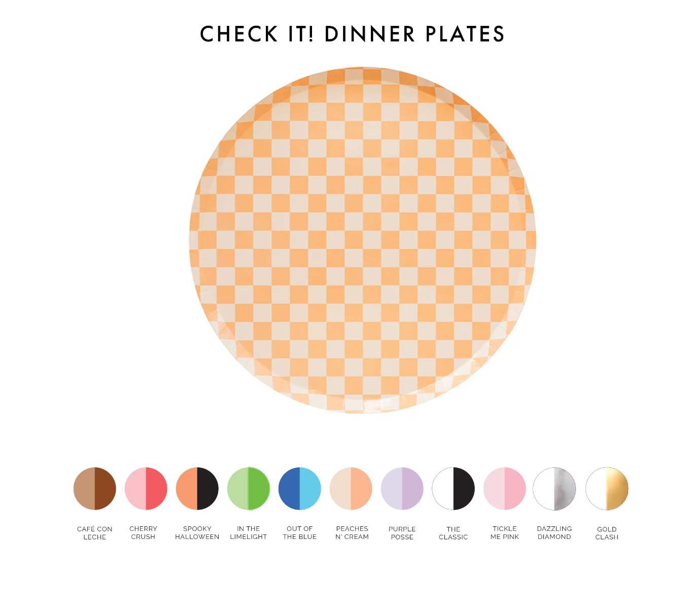 Check It! Dinner Plates - 8 Pk. - Peaches N' Cream