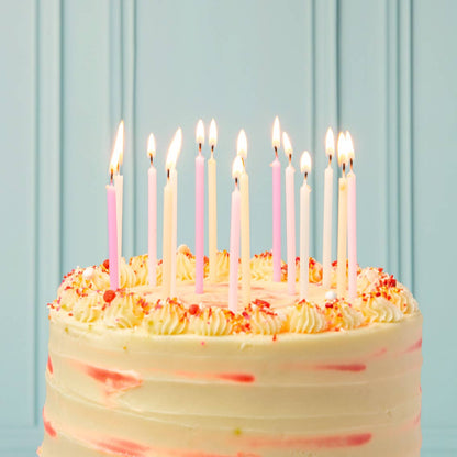 Rainbow Pastel Birthday Candles - 16 Pack