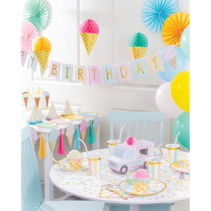 Ice Cream Party Tassel Banner