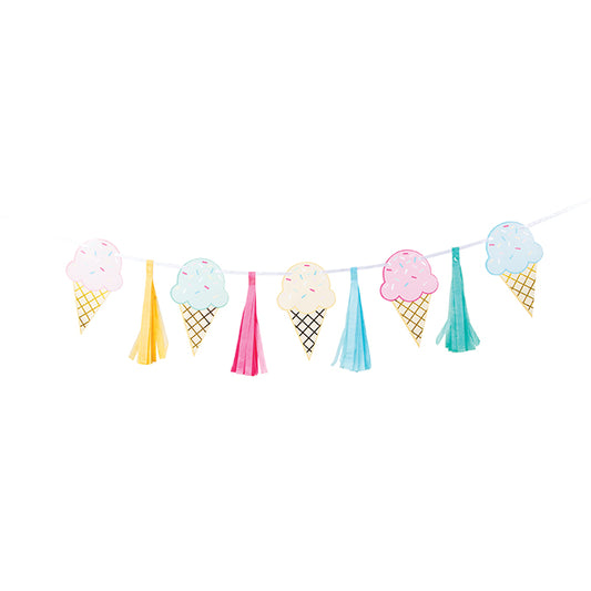 Ice Cream Party Tassel Banner