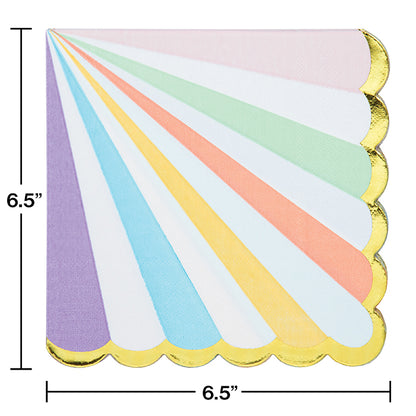 Pastel Celebrations Scalloped Luncheon Napkins