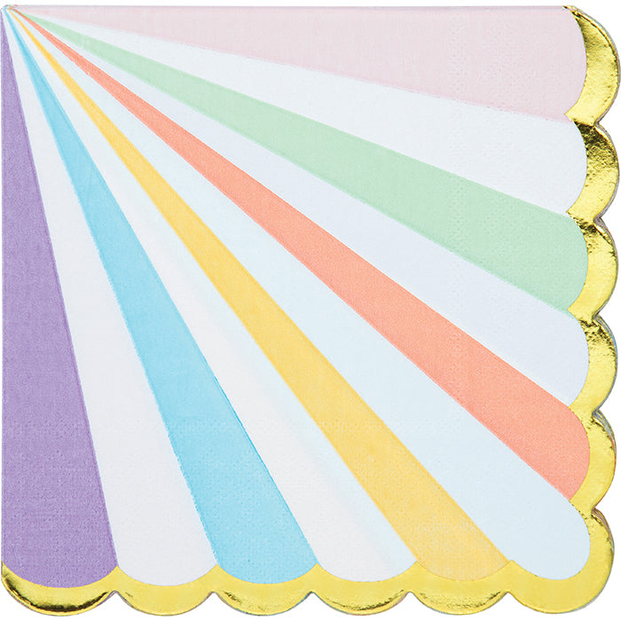 Pastel Celebrations Scalloped Luncheon Napkins