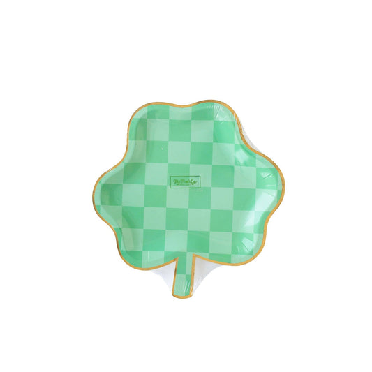 Checkered Shamrock Paper Plate