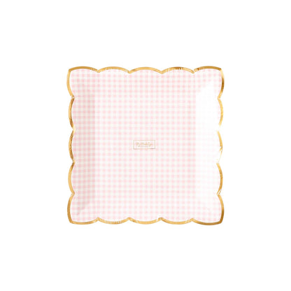 Pink Gingham Plate