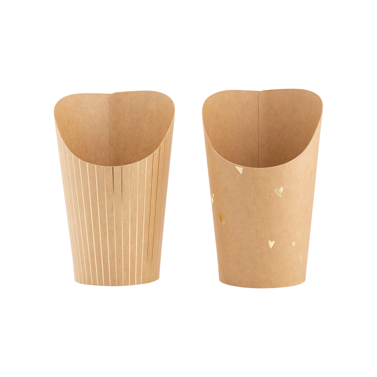 Gold Foil Kraft Dots and Stripes Charcuterie Cups (24ct)