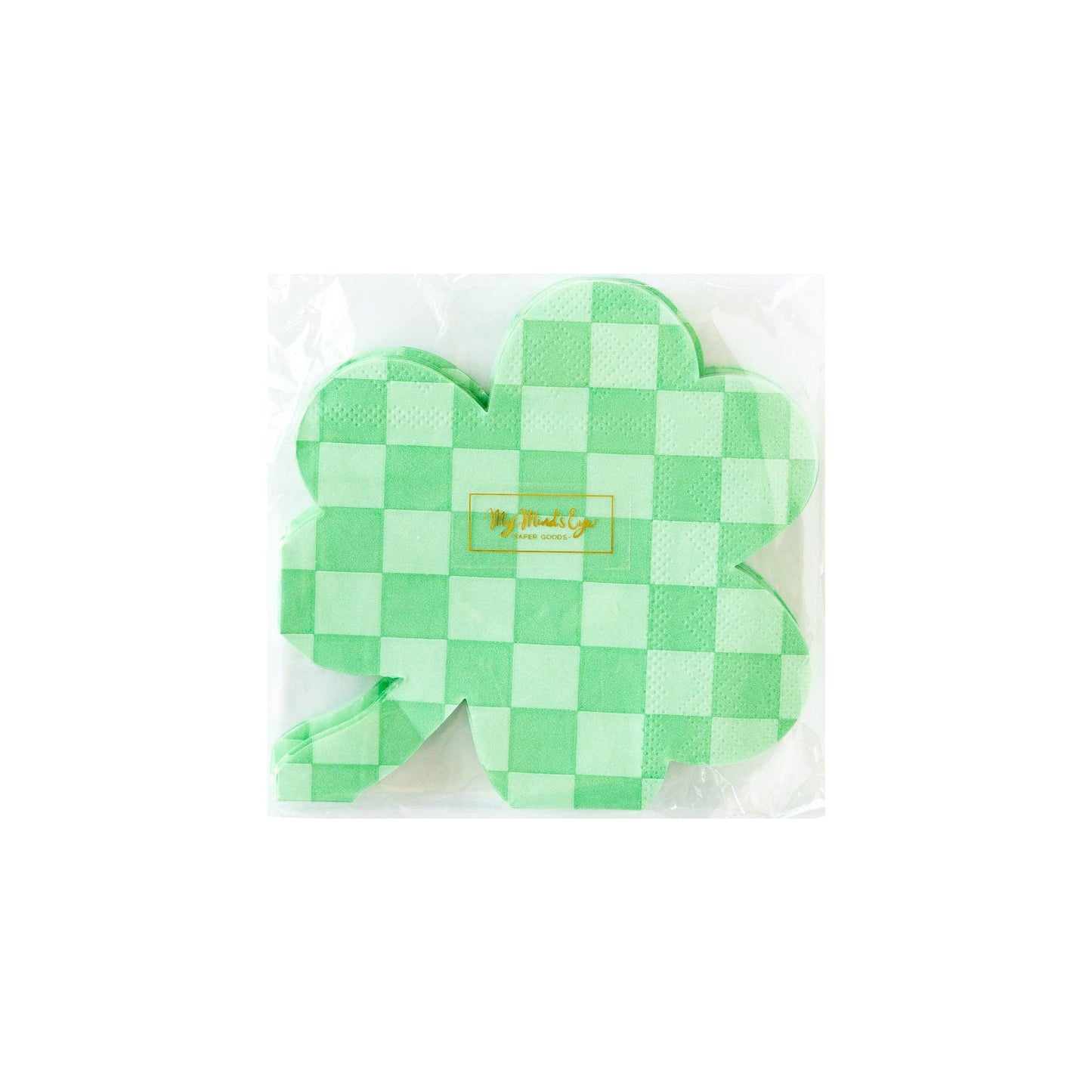 Checkered Shamrock Paper Napkin